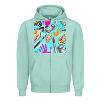 Seafoam find art class seamless pattern Zipper Hoodie - BundleAndBundleShop