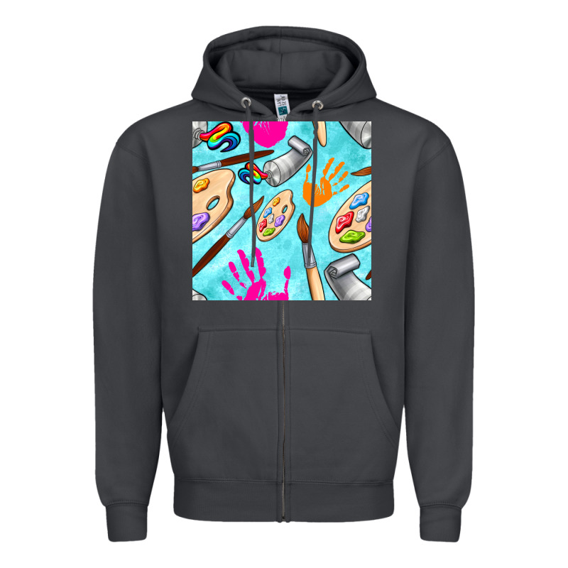 Find Art Class Seamless Pattern Zipper Hoodie by BundleAndBundleShop | Teevron