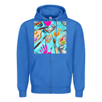 True Royal find art class seamless pattern Zipper Hoodie - BundleAndBundleShop