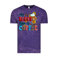 Cloud Purple my blood type is coffee Vintage Tee - Zillion Design Studio