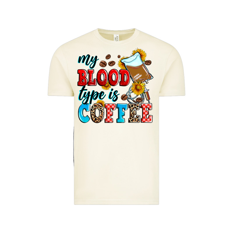 My Blood Type Is Coffee Vintage Tee by Zillion Design Studio | Teevron
