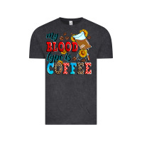 Vintage Black my blood type is coffee Vintage Tee - Zillion Design Studio