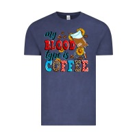 Vintage Denim my blood type is coffee Vintage Tee - Zillion Design Studio