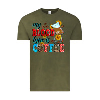 Vintage Olive my blood type is coffee Vintage Tee - Zillion Design Studio