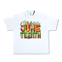 White Celebrate juneteenth Urban Heavy Tee - Zillion Design Studio