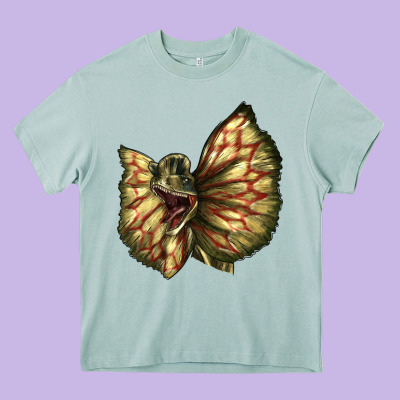 Dilophosaurus Face Heavy Core Tee Designed By Lillyallendesigns