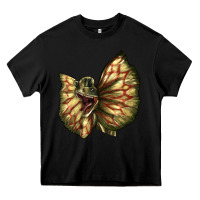 Black dilophosaurus face Heavy Core Tee - LillyAllenDesigns