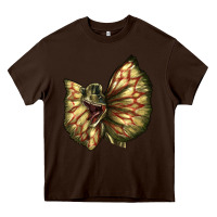 Chocolate Brown dilophosaurus face Heavy Core Tee - LillyAllenDesigns