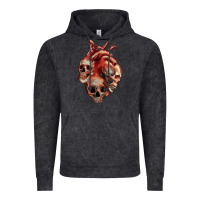 Vintage Black Heart Skulls Vintage Hoodie - RanaPortraitStore