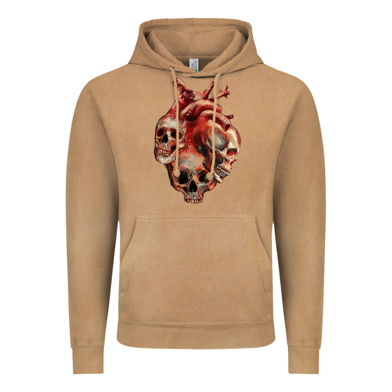 Heart Skulls Vintage Hoodie by RanaPortraitStore | Teevron