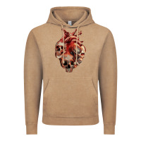 Vintage Coffee Heart Skulls Vintage Hoodie - RanaPortraitStore