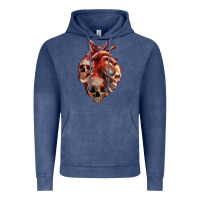 Vintage Denim Heart Skulls Vintage Hoodie - RanaPortraitStore