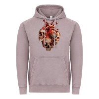 Vintage Zinc Heart Skulls Vintage Hoodie - RanaPortraitStore