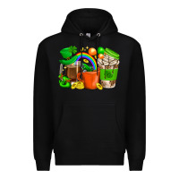 Black St. Patricks Day Coffee Cups Premium Hoodie - BundleAndBundleShop