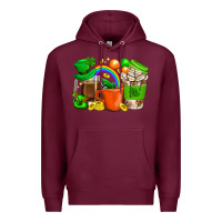 Burgundy St. Patricks Day Coffee Cups Premium Hoodie - BundleAndBundleShop