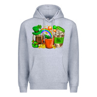 Heather Grey St. Patricks Day Coffee Cups Premium Hoodie - BundleAndBundleShop