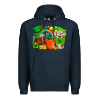 Navy St. Patricks Day Coffee Cups Premium Hoodie - BundleAndBundleShop