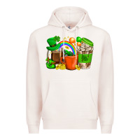 Pale Pink St. Patricks Day Coffee Cups Premium Hoodie - BundleAndBundleShop
