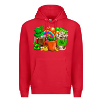 Red St. Patricks Day Coffee Cups Premium Hoodie - BundleAndBundleShop