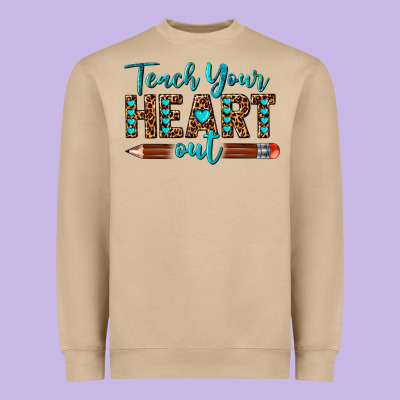 Teach Your Heart Out Heavyweight Sweatshirt Designed By Texasbilliewilder