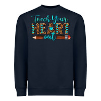 Navy teach your heart out Heavyweight Sweatshirt - texasbilliewilder