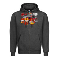 Charcoal Heather fire truck gnomes Zipper Hoodie - Artiststas