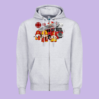 Fire Truck Gnomes Zipper Hoodie Designed By Artiststas