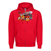 Red fire truck gnomes Zipper Hoodie - Artiststas