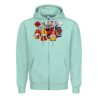Seafoam fire truck gnomes Zipper Hoodie - Artiststas