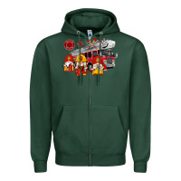 Sports Green fire truck gnomes Zipper Hoodie - Artiststas