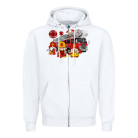 White fire truck gnomes Zipper Hoodie - Artiststas