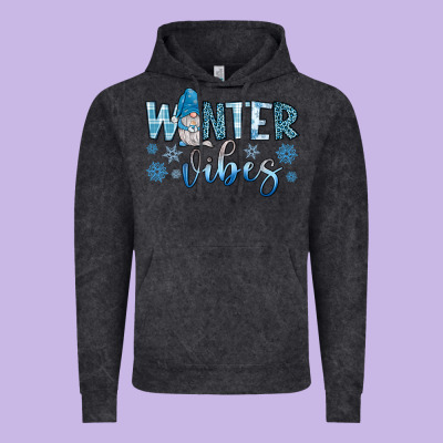 Winter Vibes Gnome Vintage Hoodie Designed By Jahusdesignshop