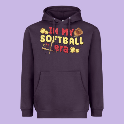 In My Softball Era Heavyweight Hoodie Designed By Maliassmallbusiness
