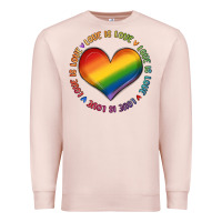 Pale Pink love is love Premium Sweatshirt - MaliasSmallBusiness