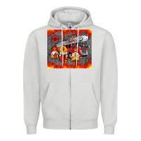Dove Grey fire truck gnomes Zipper Hoodie - Artiststas