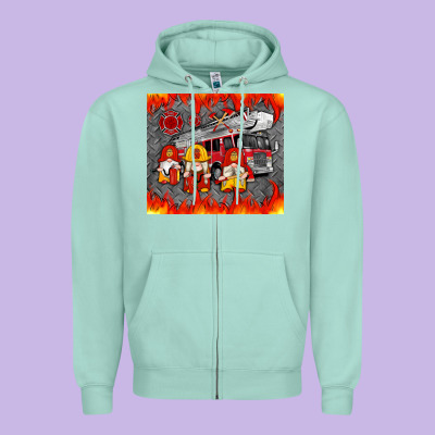 Fire Truck Gnomes Zipper Hoodie Designed By Artiststas