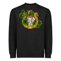 Black st patricks day goat horseshoe shamrock Heavyweight Sweatshirt - RanaPortraitStore