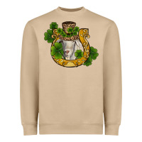 St Patricks Day Goat Horseshoe Shamrock Heavyweight Sweatshirt | Teevron