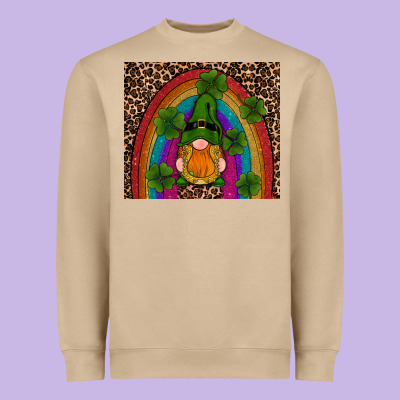 St Patricks Day Gnomes Shamrock Rainwow Heavyweight Sweatshirt Designed By Ranaportraitstore