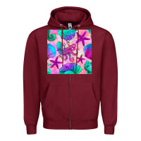 Burgundy summer beach seamless pattern Zipper Hoodie - BundleAndBundleShop