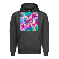 Charcoal Heather summer beach seamless pattern Zipper Hoodie - BundleAndBundleShop