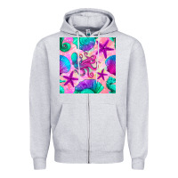 Heather Grey summer beach seamless pattern Zipper Hoodie - BundleAndBundleShop