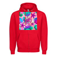 Red summer beach seamless pattern Zipper Hoodie - BundleAndBundleShop
