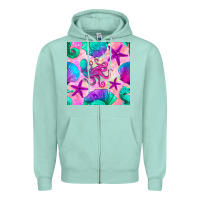 Seafoam summer beach seamless pattern Zipper Hoodie - BundleAndBundleShop