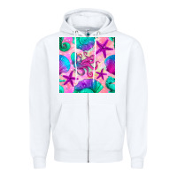 White summer beach seamless pattern Zipper Hoodie - BundleAndBundleShop