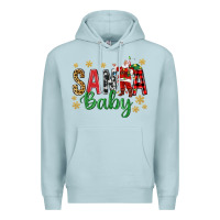Blue Mist Santa Baby With Santa Premium Hoodie - BundleAndBundleShop