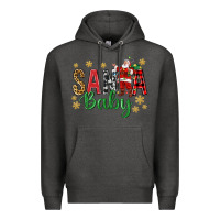Charcoal Heather Santa Baby With Santa Premium Hoodie - BundleAndBundleShop