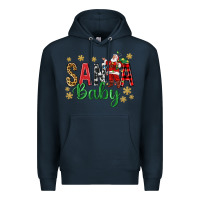 Navy Santa Baby With Santa Premium Hoodie - BundleAndBundleShop