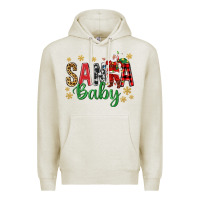 Oatmeal Heather Santa Baby With Santa Premium Hoodie - BundleAndBundleShop