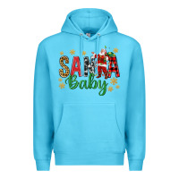 Ocean Blue Santa Baby With Santa Premium Hoodie - BundleAndBundleShop
